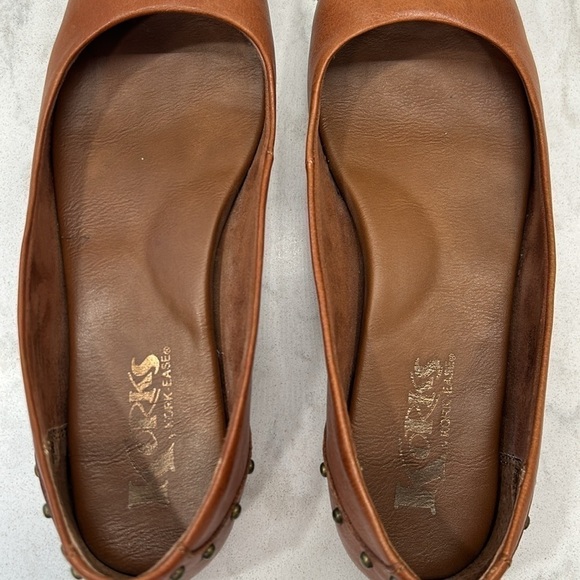 Korks Kork-Ease Cognac Brown Leather Studded ‘Anabel’ Slip On Flats 6.5 / 37 - Picture 12 of 16